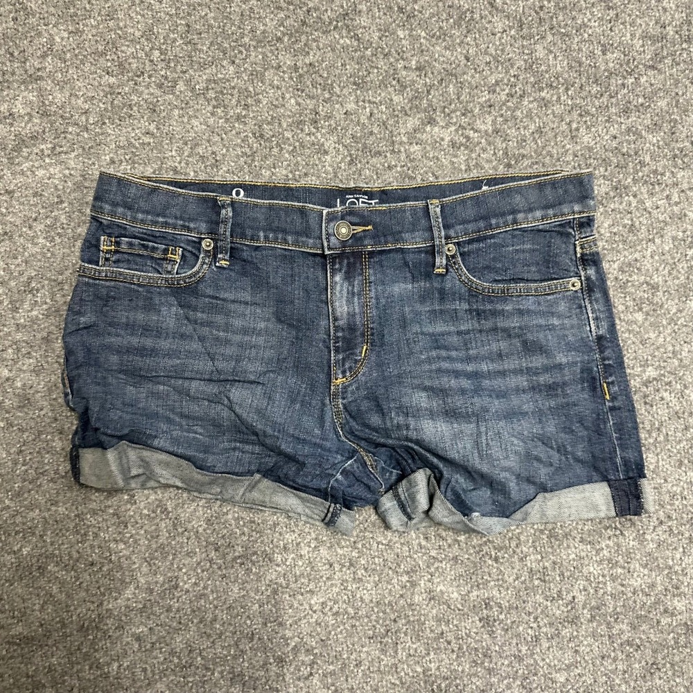 Ann Taylor Loft Shorts Womens Size 8 Dark Wash Denim Cuffed Casual Original Fit